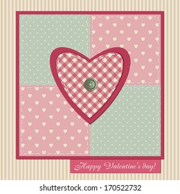Valentine's Day card in patchwork style