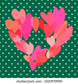 valentines day card with pattern background