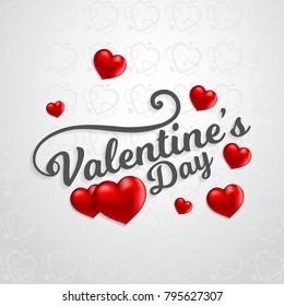 Valentine's day card with pattern background