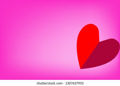 valentine's day card pink and paper heart shape