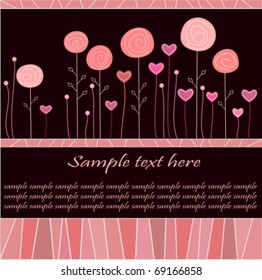Valentine's Day card with pink roses