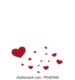 Valentines day card poster banner paper cut scatter abstract background pattern