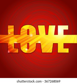 Valentine's Day card, poster. design with place for text. Bright sun web banner template design.