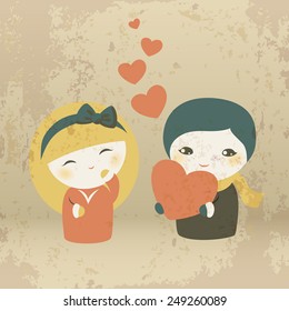 Valentine's Day card in retro style