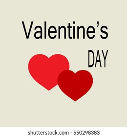 Valentines day card. Romantic mark and greeting. Heart symbol love and holiday valentines day. Romantic sign linked, join, love, passion. Design element. Vector illustration