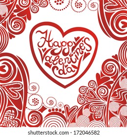 Valentines day card romantic pattern background vector illustration