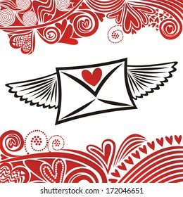 Valentines day card romantic pattern background vector illustration