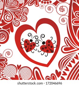 Valentines day card romantic pattern background vector illustration