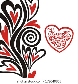 Valentines day card romantic pattern background vector illustration