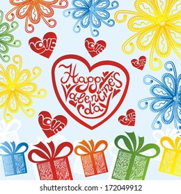 Valentines day card romantic pattern background vector illustration