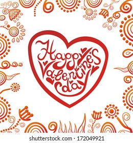 Valentines day card romantic pattern background vector illustration