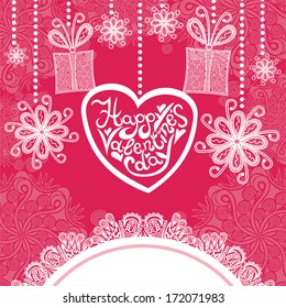 Valentines day card romantic pattern background heart vector illustration