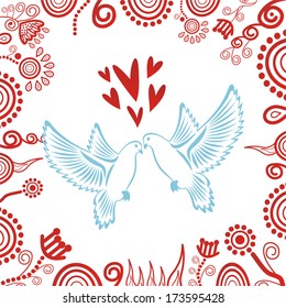 Valentines day card romantic pattern background vector illustration