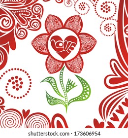Valentines day card romantic pattern background vector illustration