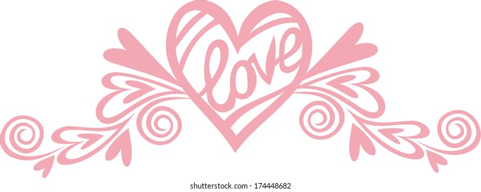 Valentines day card romantic pattern background vector illustration