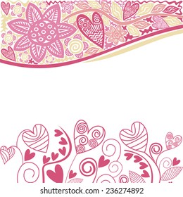 Valentines day card romantic pattern background vector illustration