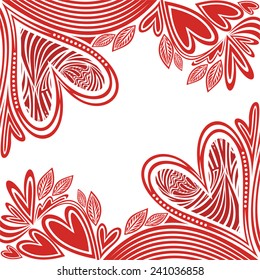 Valentines day card romantic pattern background with hearts vector illustration