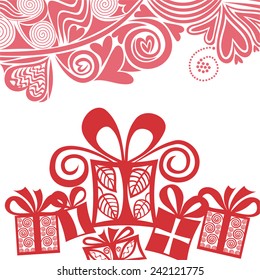 Valentines day card romantic pattern background vector illustration