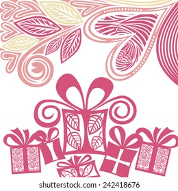 Valentines day card romantic pattern background vector illustration