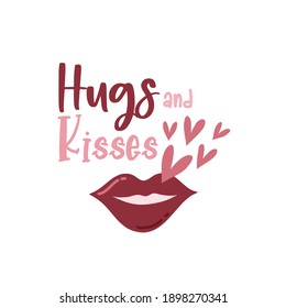 Valentine's day card with romantic phrase about love isolated on white background. Vector Illustration - Vector