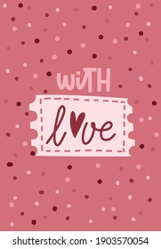 Valentine's day card with romantic phrase about love isolated on white background. Vector Illustration - Vector