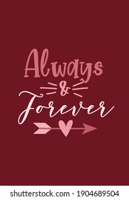 Valentine's day card with romantic phrase about love isolated on white background. Vector Illustration - Vector