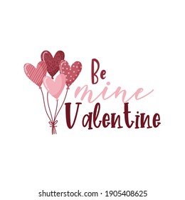 Valentine's day card with romantic phrase about love isolated on white background. Vector Illustration - Vector