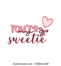 Tarjeta de San Valentín con frase romántica sobre el amor aislado en el fondo blanco. Ilustración vectorial - Vector