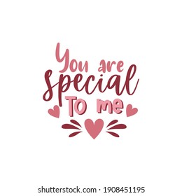 Valentine's day card with romantic phrase about love isolated on white background. Vector Illustration - Vector