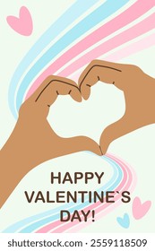 Valentine's Day card. Romantic card. Vector illustration for greeting cards, backgrounds, web banners, social media banners, marketing.