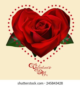 valentine's day card with rose