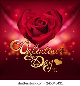 valentine's day card with rose