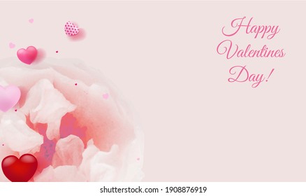 Valentines Day Card With Rose With Gradient Mesh, Vector Illustration