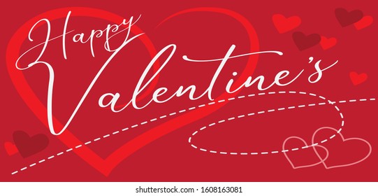Valentine's Day card  rose and hearts