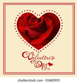 valentine's day card with roses