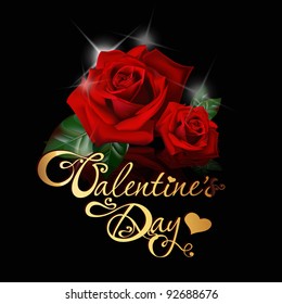 valentine's day card with roses