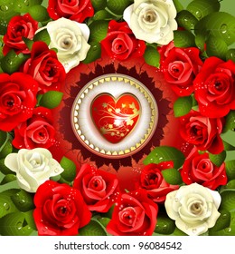 Valentine's day card with roses