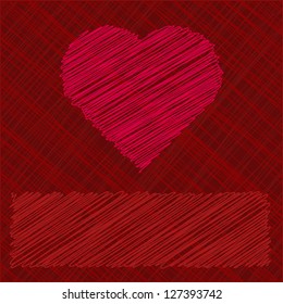 Valentine's Day Card in scribbled lines