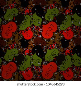Valentine':s Day card seamless background pattern heart. Seamless hearts pattern. Vector illustration. Repeating texture. Cute black, brown and red colors elements.