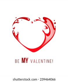 Valentine's day  card with splashing heart