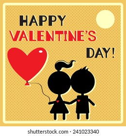 Valentine's day card sunny.
