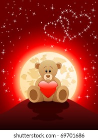 Valentine's Day card with a teddy bear