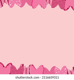 Valentines day card template. Background with cute hearts. Vector flat illustration