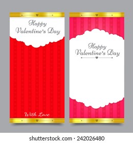 Valentine's day card template and background vector illustration