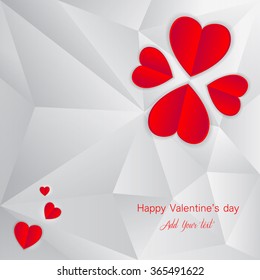 Valentine's day card template, greeting card layout, heart hand drawn vector illustration, banner design, sign for web, love, postcard