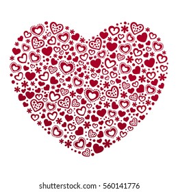 Valentine's day card template. Hearts card template. Hearts background. Vector illustration