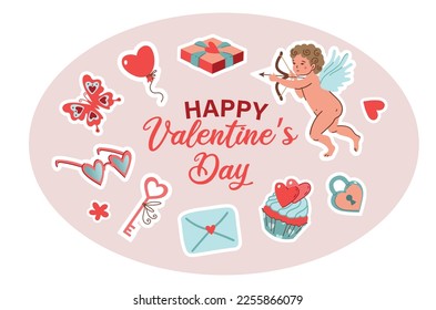 Valentine's day card template. Vector illustration