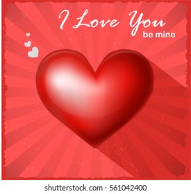 valentine's day card with text and heart