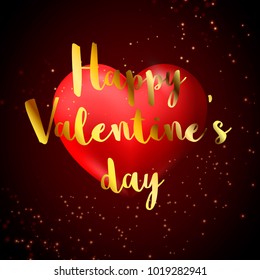 Valentine's day card with text and realistic hearts in violet colors. Valentine's day design. Vector Illustration. Abstract background, poster, banner