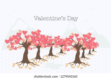 Valentine's Day card with the tree of love